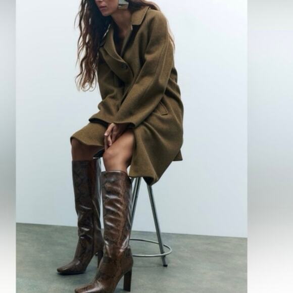 ZARA MINIMALIST WOOL BLEND COAT szXL - Picture 1 of 14